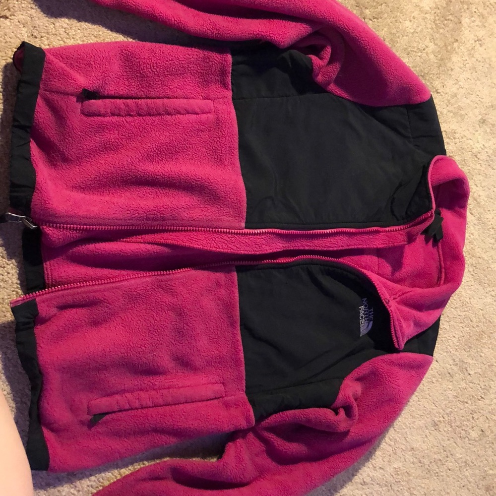 Girls Zip Up Pink North Face Jacket